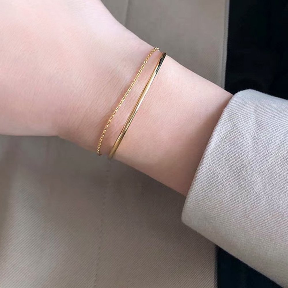 NEW Gold Semi Circular Multi Layer Chain Bracelet - Picture 3 of 8